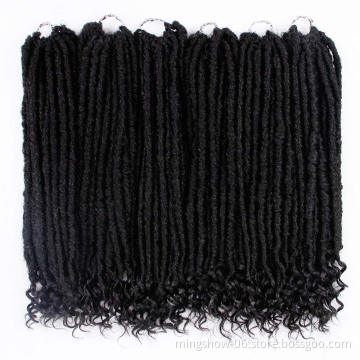 Wholesale crochet hair vendors pre - looped goddess locs crochet braids crochet braid hair faux locs with curly ends wavy faux
